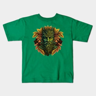 Jack Of The Wood Traditional Pagan Celtic Greenman Kids T-Shirt